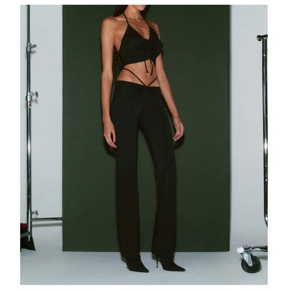 I.AM.GIA Black Halo Pants Celebrity Favorite Sexy Tie Waist Flared Pant Size XS - Picture 16 of 16